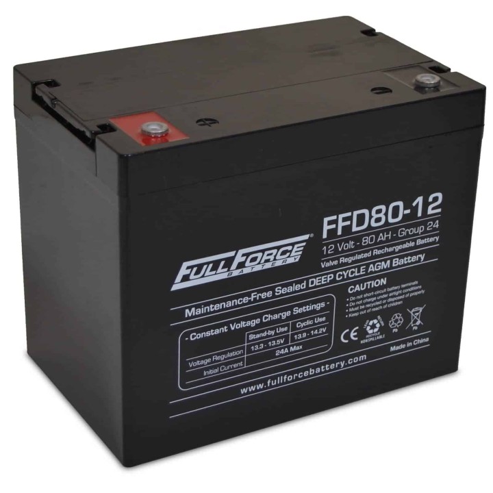 Marine battery 80Ah 12V 530A Fullriver FFD80-12 | telebaterias.com