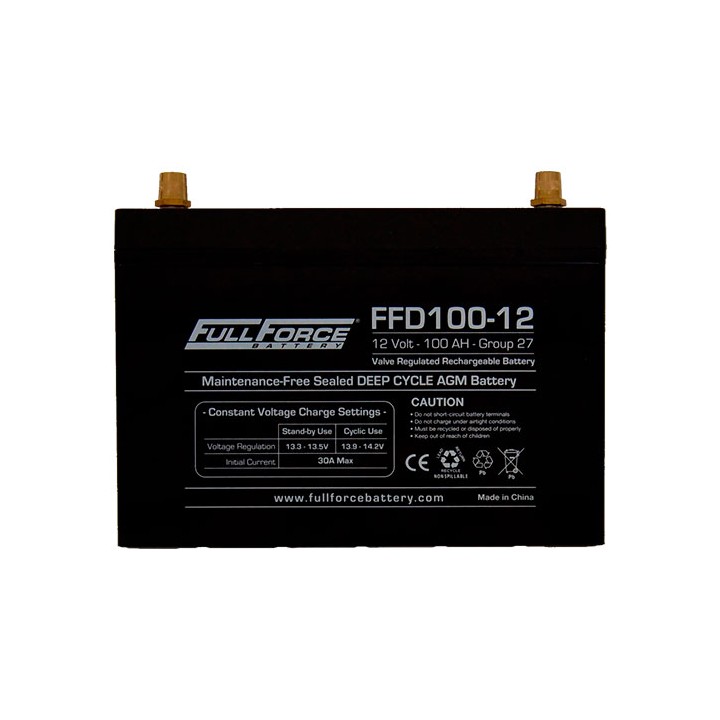 Batería de barco 100Ah 12V 650A Fullriver FFD100-12 | telebaterias.com