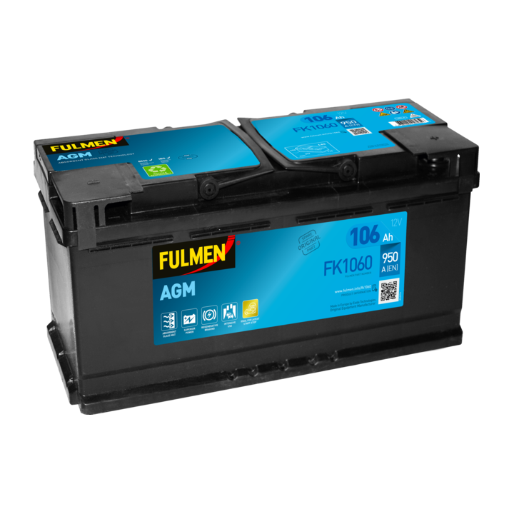 Batería Start-Stop 106Ah 12V 950A Fulmen FK1060 | telebaterias.com