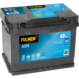Start-Stop battery 60Ah 12V 680A Fulmen FK600 | telebaterias.com