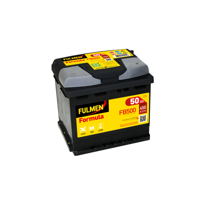 Batteria per auto 50Ah 12V 450A Fulmen FB500 | telebaterias.com