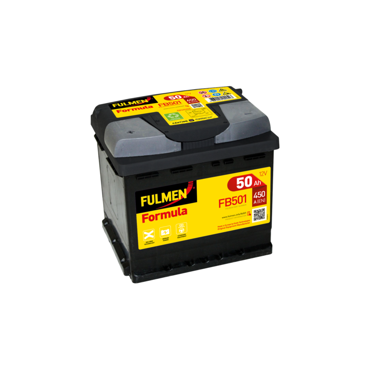 Car battery 50Ah 12V 450A Fulmen FB501 | telebaterias.com