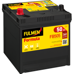 Car battery 50Ah 12V 360A Fulmen FB505 | telebaterias.com