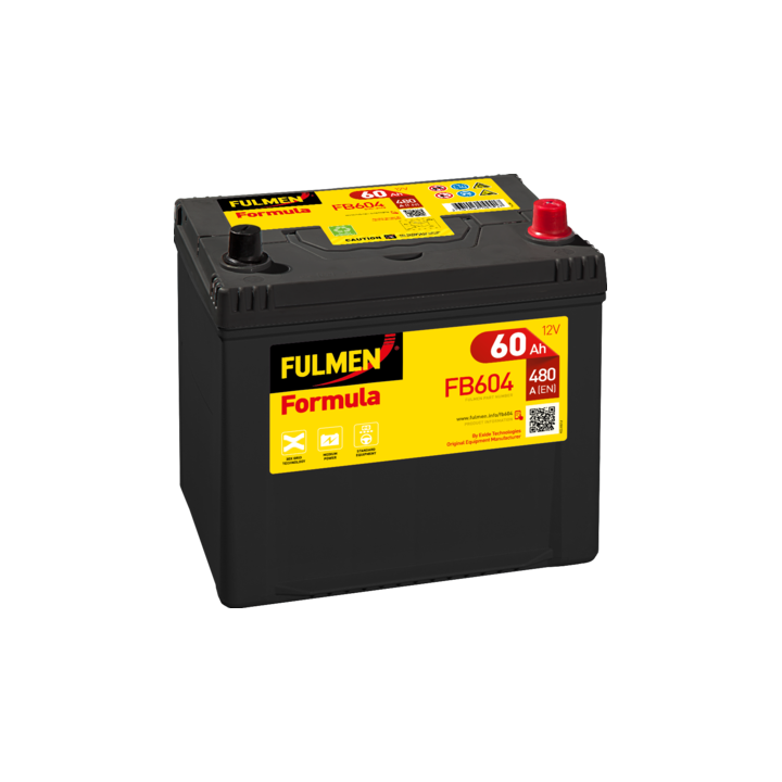 Car battery 60Ah 12V 480A Fulmen FB604 | telebaterias.com
