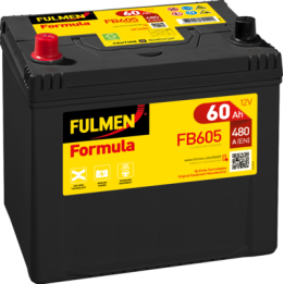 Car battery 60Ah 12V 480A Fulmen FB605 | telebaterias.com