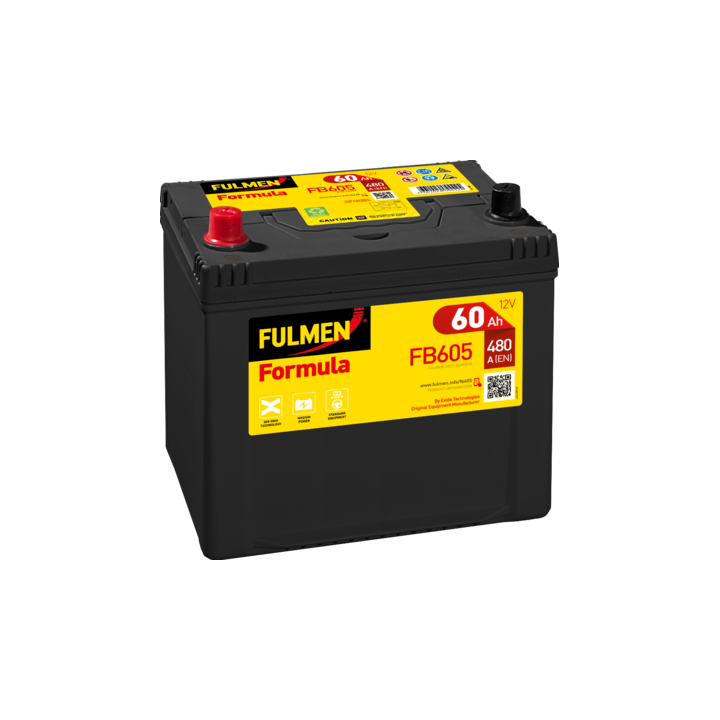 Batería de coche 60Ah 12V 480A Fulmen FB605 | telebaterias.com