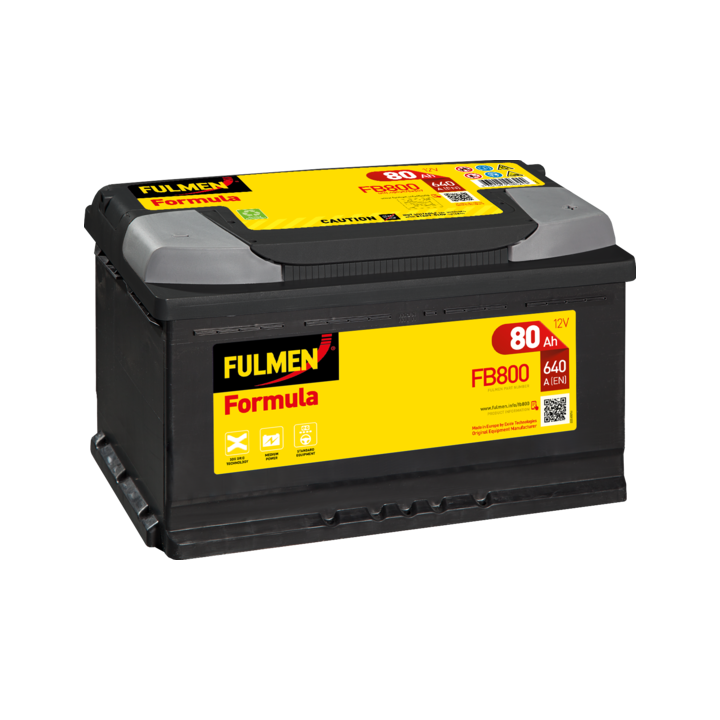 Batería de coche 80Ah 12V 640A Fulmen FB800 | telebaterias.com