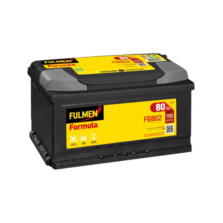 Car battery 80Ah 12V 700A Fulmen FB802 | telebaterias.com