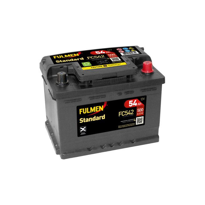 Batería de coche 54Ah 12V 500A Fulmen FC542 | telebaterias.com