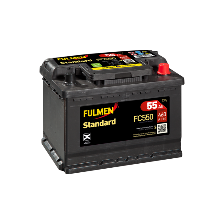Batteria per auto 55Ah 12V 460A Fulmen FC550 | telebaterias.com