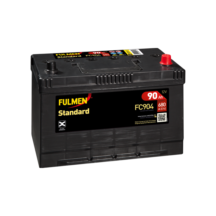 Batería de coche 90Ah 12V 680A Fulmen FC904 | telebaterias.com