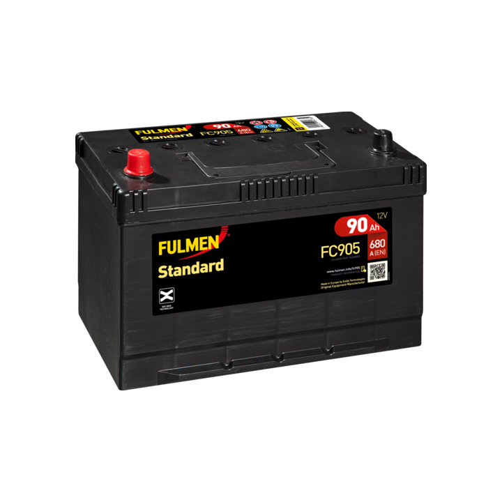 Batería de coche 90Ah 12V 680A Fulmen FC905 | telebaterias.com