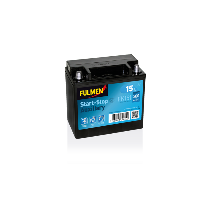 Batería auxiliar 15Ah 12V 200A Fulmen FK151 | telebaterias.com