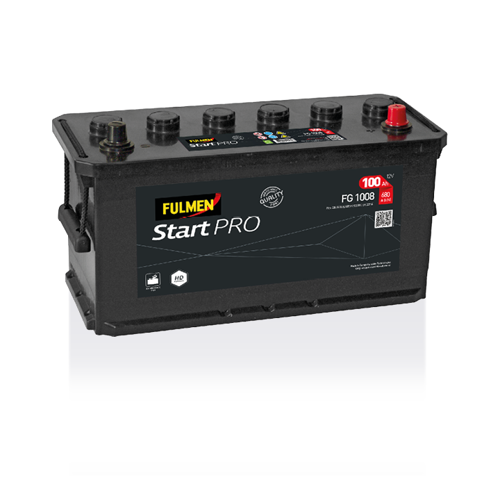 Batería de camión 100Ah 12V 680A Fulmen FG1008 | telebaterias.com