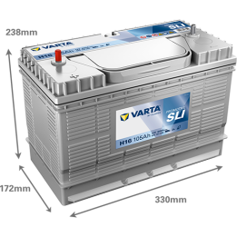Batería de camión 105Ah 12V 800A Varta H16 | telebaterias.com