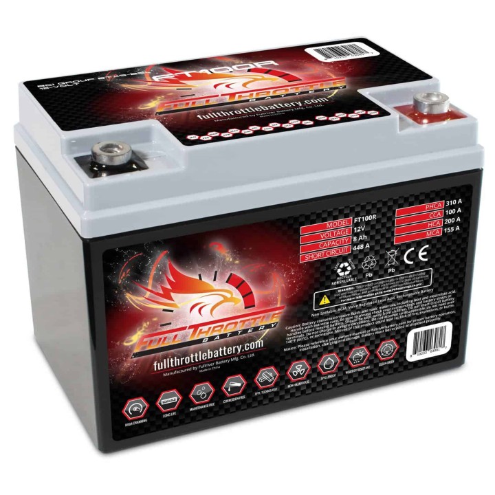Marine battery 8Ah 12V 100A Fullriver FT100R | telebaterias.com