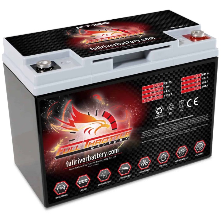 Batterie marine 14Ah 12V 185A Fullriver FT185 | telebaterias.com