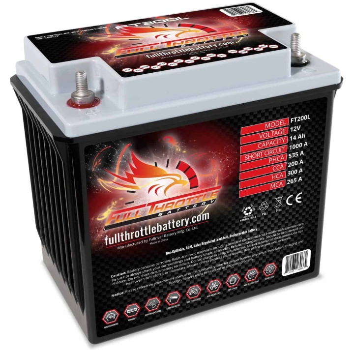Batteria nautica 14Ah 12V 200A Fullriver FT200L | telebaterias.com
