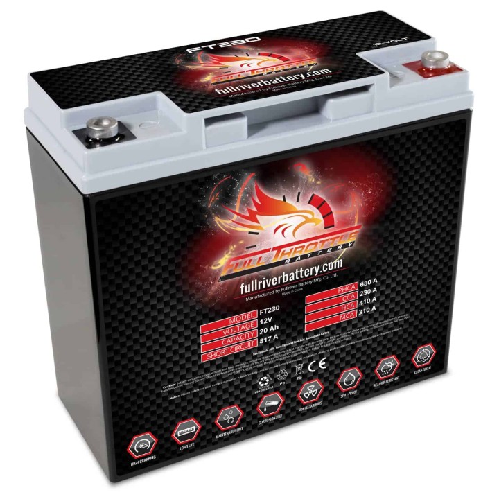 Batterie marine 20Ah 12V 230A Fullriver FT230 | telebaterias.com