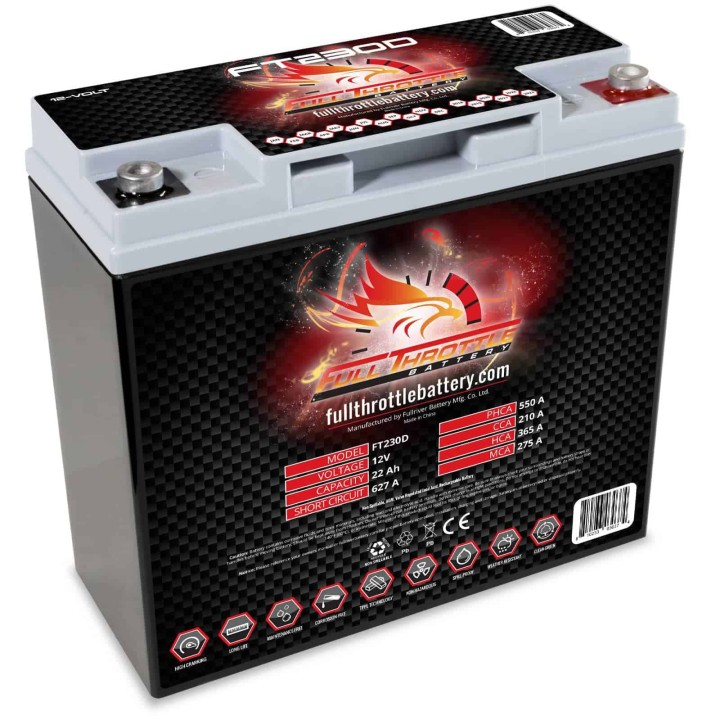 Batteria nautica 22Ah 12V 180A Fullriver FT230D | telebaterias.com