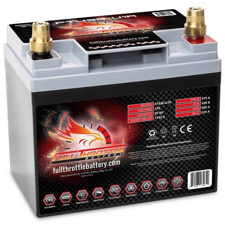 Auxiliary battery 35Ah 12V 438A Fullriver FT438-U1R | telebaterias.com