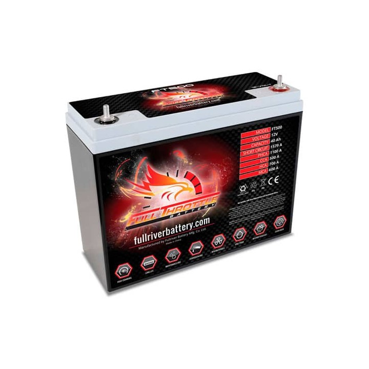 Bootsbatterie 40Ah 12V 500A Fullriver FT500 | telebaterias.com