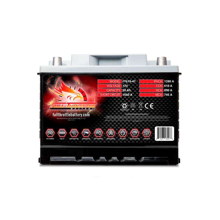 Marine battery 50Ah 12V 610A Fullriver FT610-47 | telebaterias.com