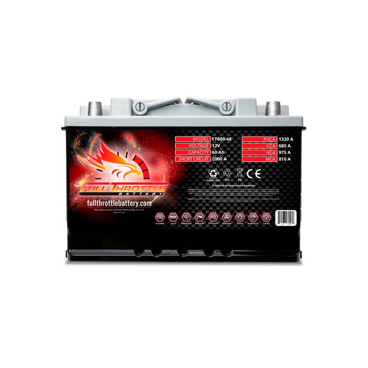 Bootsbatterie 60Ah 12V 680A Fullriver FT680-48 | telebaterias.com