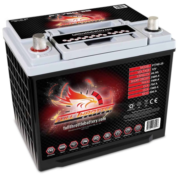 Batería de barco 64Ah 12V 750A Fullriver FT750-25 | telebaterias.com