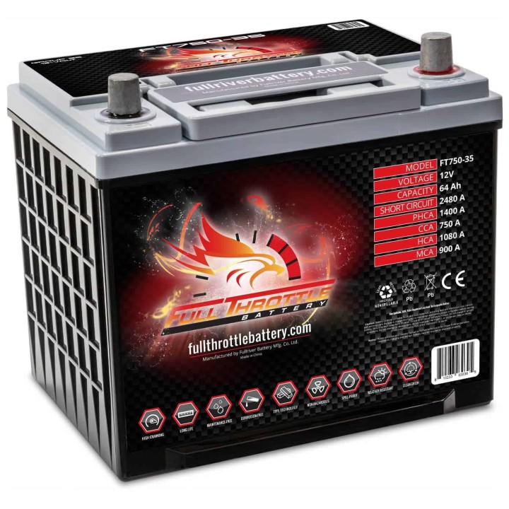 Bootsbatterie 64Ah 12V 750A Fullriver FT750-35 | telebaterias.com