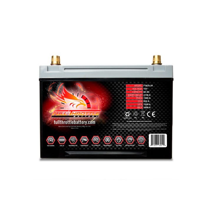 Batería de barco 65Ah 12V 825A Fullriver FT825-34 | telebaterias.com