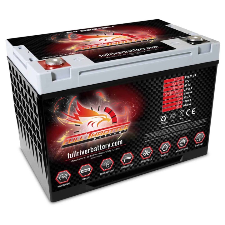 Bootsbatterie 65Ah 12V 825A Fullriver FT825-34 | telebaterias.com