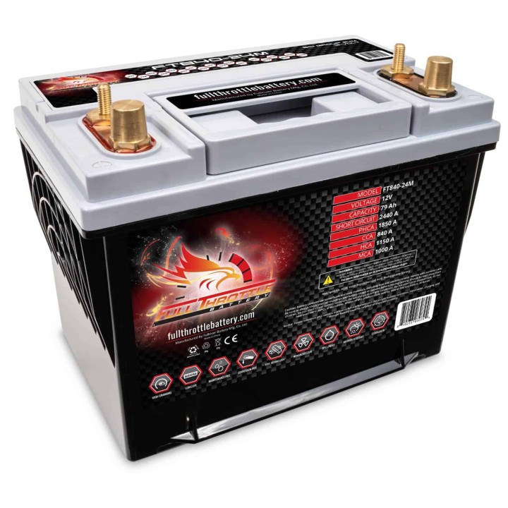 Batería de barco 75Ah 12V 840A Fullriver FT840-24M | telebaterias.com