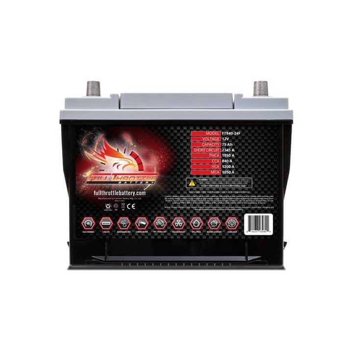 Marine battery 75Ah 12V 840A Fullriver FT840-24F | telebaterias.com