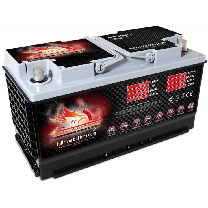 Marine battery 80Ah 12V 890A Fullriver FT890-49 | telebaterias.com