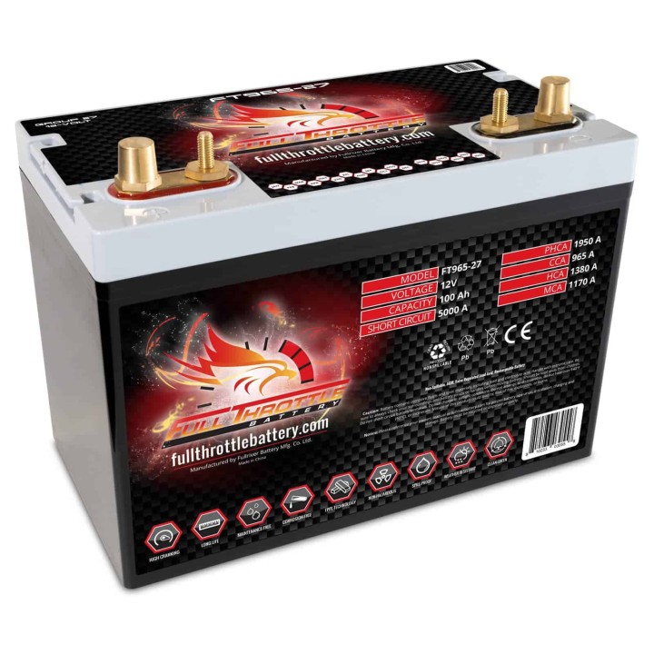 Batería de barco 100Ah 12V 965A Fullriver FT965-27 | telebaterias.com