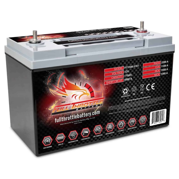 Bootsbatterie 110Ah 12V 1100A Fullriver FT1100-31ST | telebaterias.com