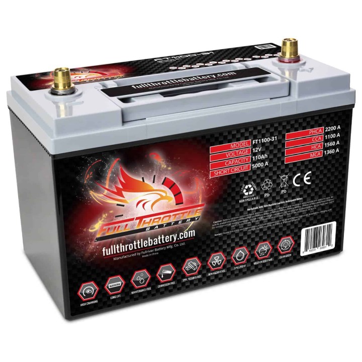 Bootsbatterie 110Ah 12V 1100A Fullriver FT1100-31 | telebaterias.com