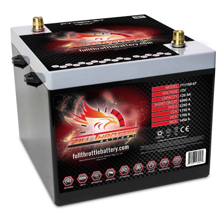Marine battery 120Ah 12V 1150A Fullriver FT1150-6T | telebaterias.com