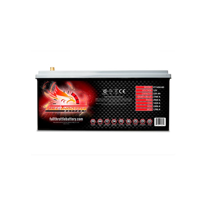 Bootsbatterie 225Ah 12V 1450A Fullriver FT1450-8D | telebaterias.com