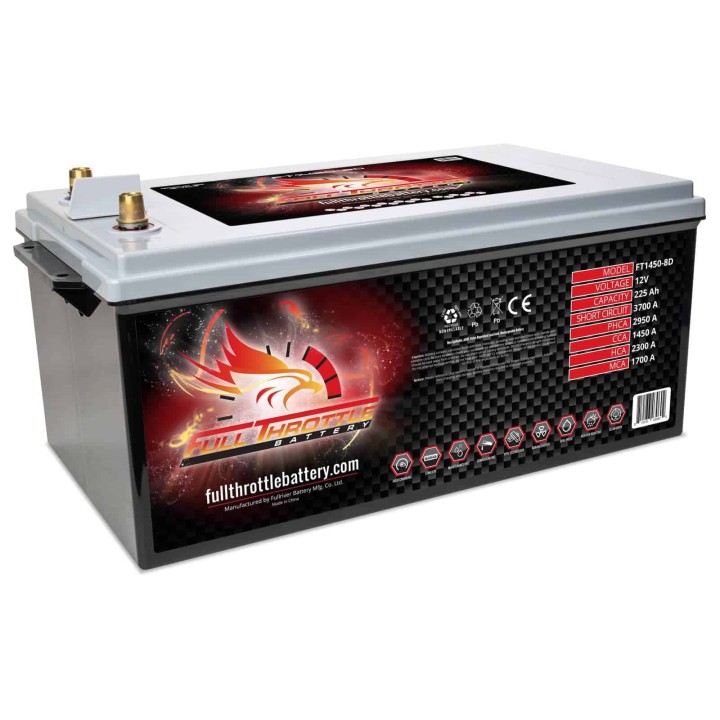 Batería de barco 225Ah 12V 1450A Fullriver FT1450-8D | telebaterias.com