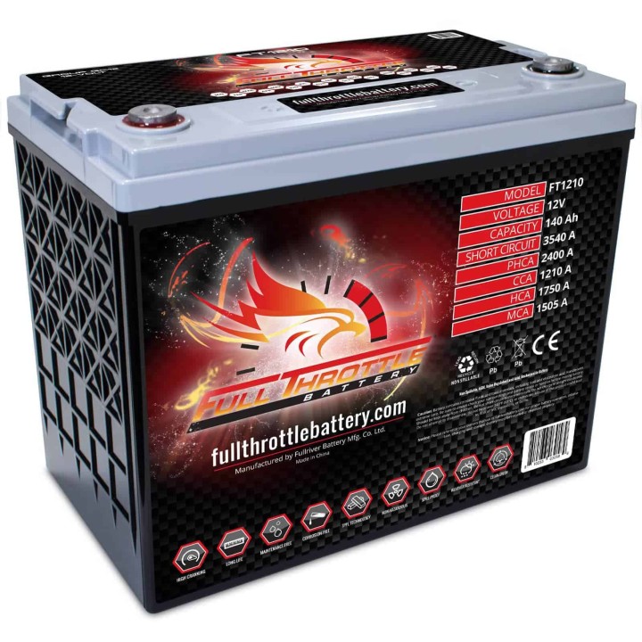 Batería de barco 140Ah 12V 1210A Fullriver FT1210 | telebaterias.com