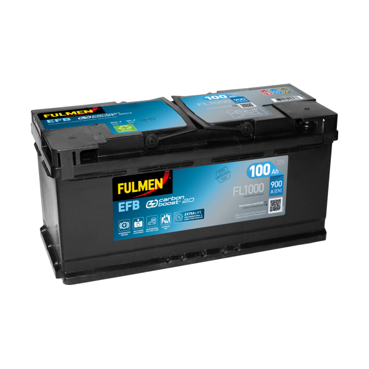 Start-Stop-Batterie 100Ah 12V 900A Fulmen FL1000 | telebaterias.com