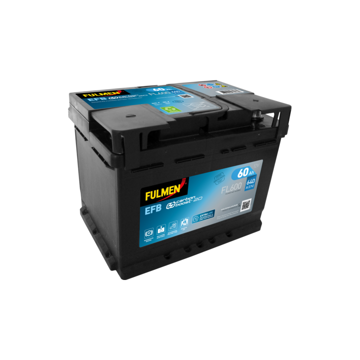 Batteria Start-Stop 60Ah 12V 640A Fulmen FL600 | telebaterias.com