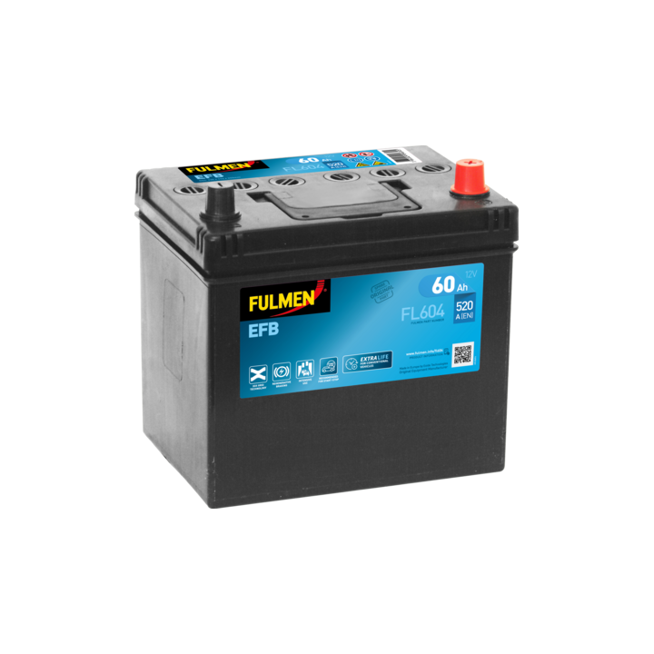 Batterie Start-Stop 60Ah 12V 520A Fulmen FL604 | telebaterias.com