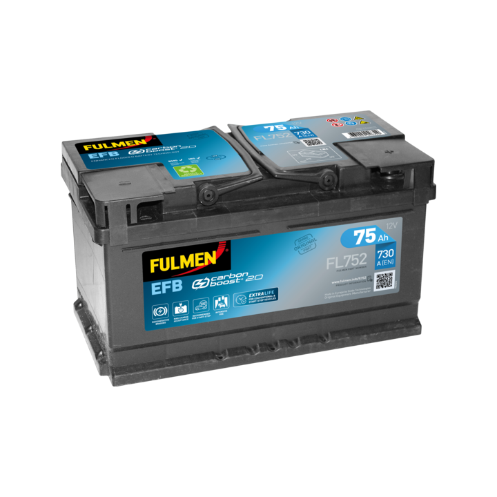 Batterie Start-Stop 75Ah 12V 730A Fulmen FL752 | telebaterias.com