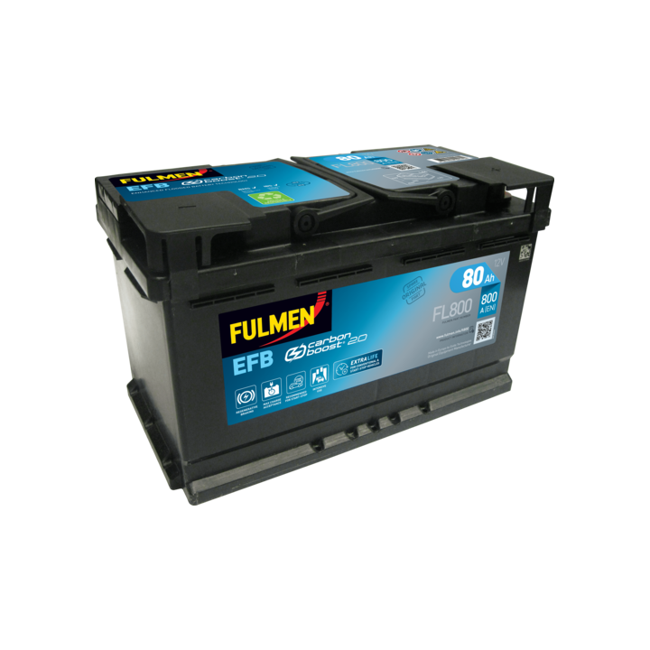 Batteria Start-Stop 80Ah 12V 800A Fulmen FL800 | telebaterias.com