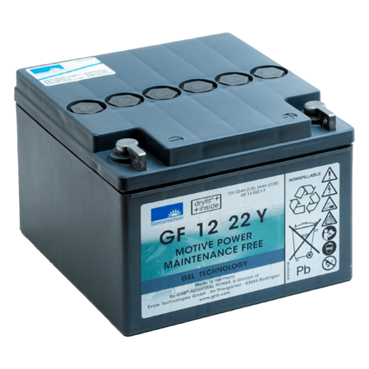 Rollstuhlbatterie 24Ah 12V Sonnenschein GF12022YF | telebaterias.com