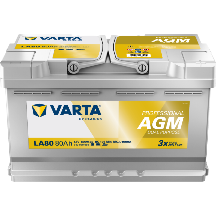 Marine battery 80Ah 12V 800A Varta LA80 | telebaterias.com