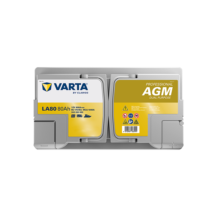 Bootsbatterie 80Ah 12V 800A Varta LA80 | telebaterias.com